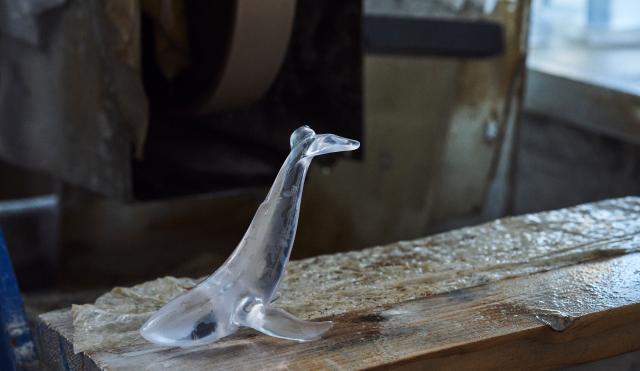 Sculpted Whale on work bench in sculpting department